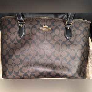 Coach Black and Brown Signature Tote
